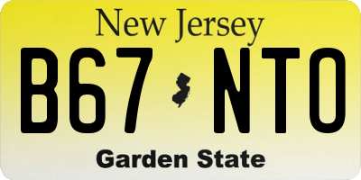 NJ license plate B67NTO