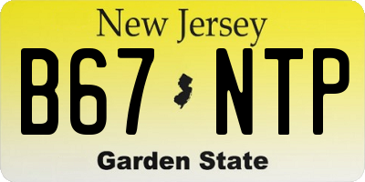 NJ license plate B67NTP