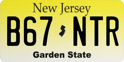 NJ license plate B67NTR