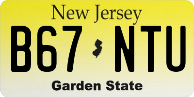 NJ license plate B67NTU