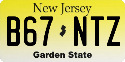 NJ license plate B67NTZ