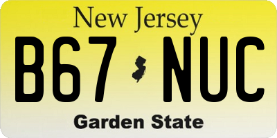 NJ license plate B67NUC