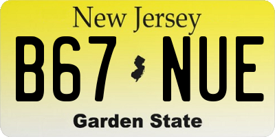 NJ license plate B67NUE