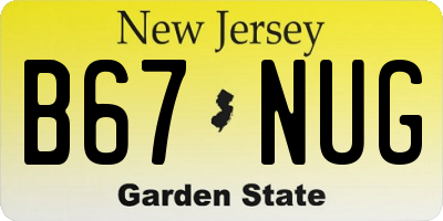 NJ license plate B67NUG