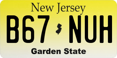 NJ license plate B67NUH