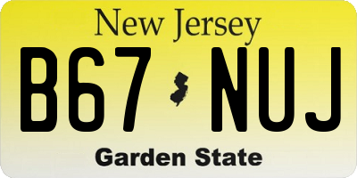 NJ license plate B67NUJ