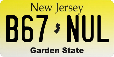 NJ license plate B67NUL