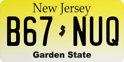 NJ license plate B67NUQ