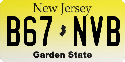 NJ license plate B67NVB