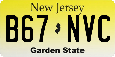 NJ license plate B67NVC