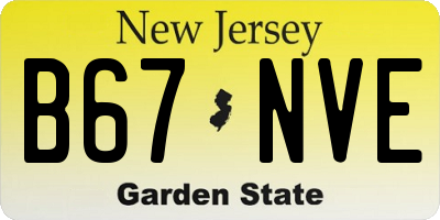 NJ license plate B67NVE