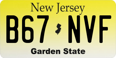 NJ license plate B67NVF