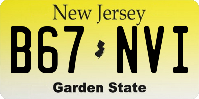 NJ license plate B67NVI