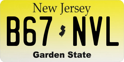 NJ license plate B67NVL