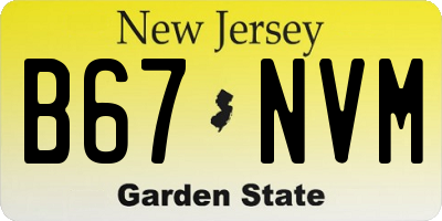 NJ license plate B67NVM