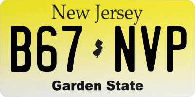 NJ license plate B67NVP