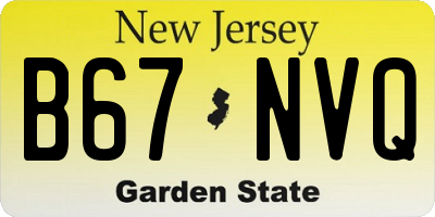 NJ license plate B67NVQ