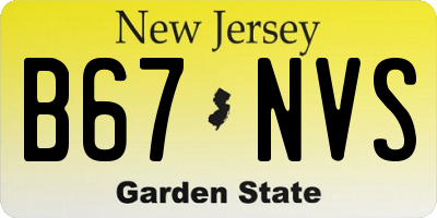 NJ license plate B67NVS