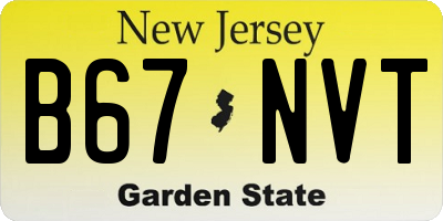 NJ license plate B67NVT