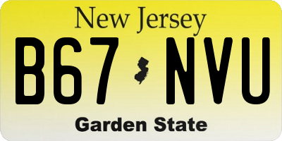 NJ license plate B67NVU