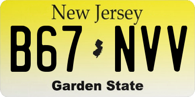 NJ license plate B67NVV