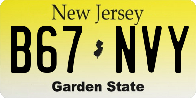 NJ license plate B67NVY