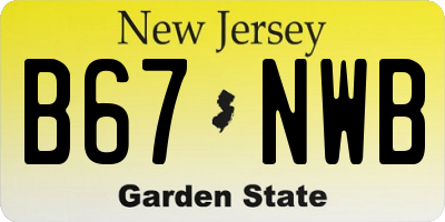 NJ license plate B67NWB