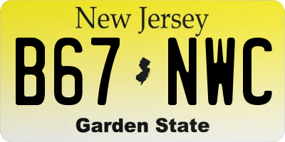 NJ license plate B67NWC