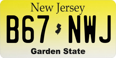 NJ license plate B67NWJ