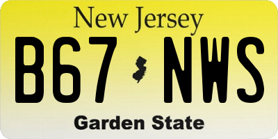 NJ license plate B67NWS