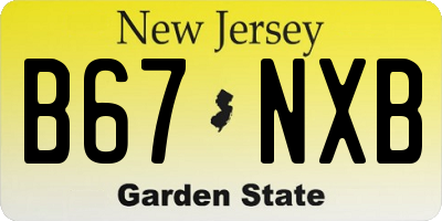 NJ license plate B67NXB