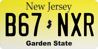 NJ license plate B67NXR