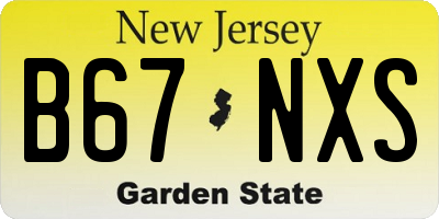 NJ license plate B67NXS