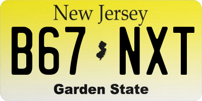 NJ license plate B67NXT