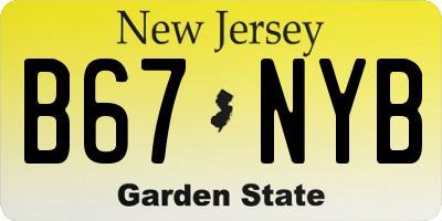 NJ license plate B67NYB
