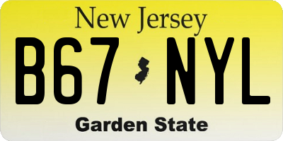 NJ license plate B67NYL
