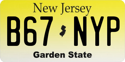 NJ license plate B67NYP
