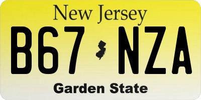 NJ license plate B67NZA