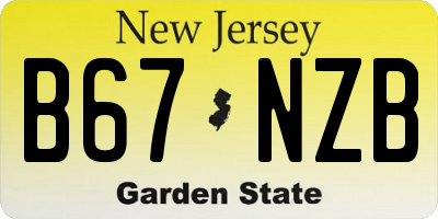 NJ license plate B67NZB