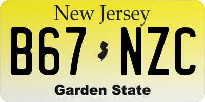 NJ license plate B67NZC