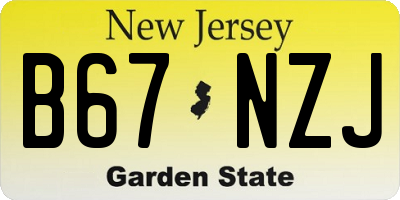 NJ license plate B67NZJ
