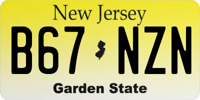 NJ license plate B67NZN