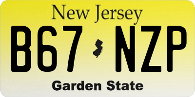 NJ license plate B67NZP
