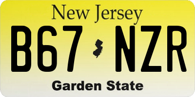 NJ license plate B67NZR
