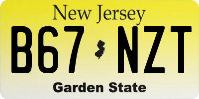 NJ license plate B67NZT