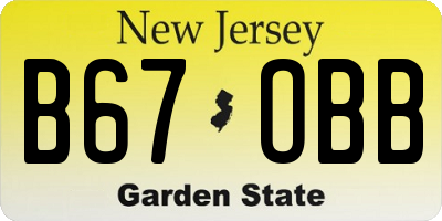 NJ license plate B67OBB