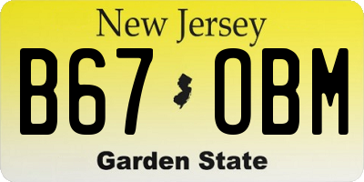 NJ license plate B67OBM