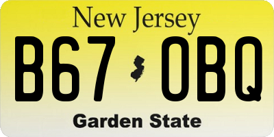 NJ license plate B67OBQ