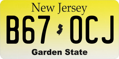 NJ license plate B67OCJ