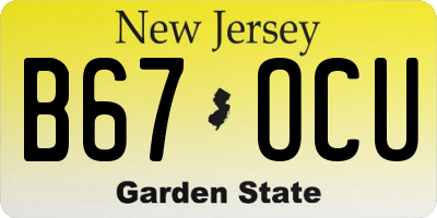 NJ license plate B67OCU